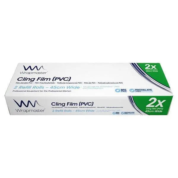 Wrapmaster® Cling Film (PVC) 45cm x 300m x 2 Refill Rolls - Honesty Sales