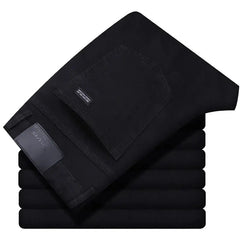 Wthinlee New Business Men's Jeans Casual Straight Stretch Fashion Classic Blue Black Work Denim Trousers Male Brand Clothing Dropshipman