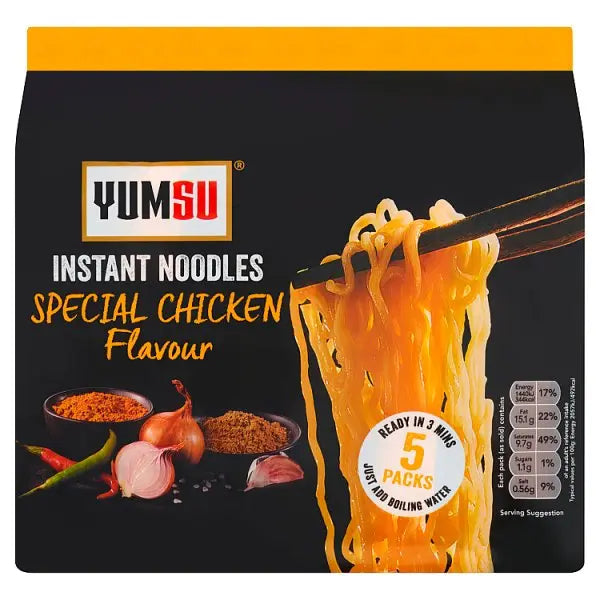 Yumsu Instant Noodles Special Chicken Flavour 5 x 70g (Case of 12)  Honesty Sales U.K Main image