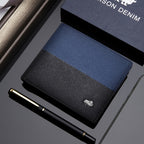 Men’s First-Layer Cowhide Leather Wallet – Stylish Business Design with Multiple Card Slots, Gift Box Included