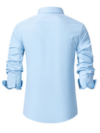 3-Pack Men’s Long Sleeve Dress Shirts – Solid Color, Button-Up, Wrinkle-Resistant, Regular Fit