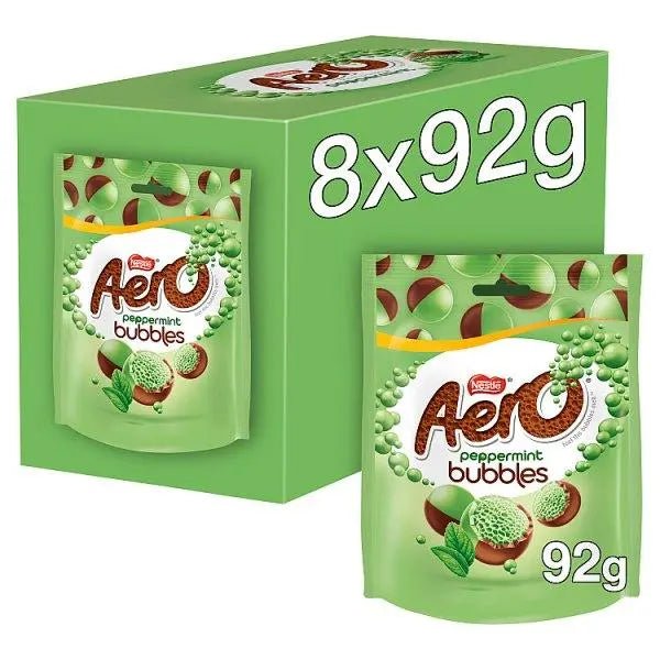 Aero Bubbles Peppermint Milk Chocolate Sharing Bag 92g (Case of) - Honesty Sales