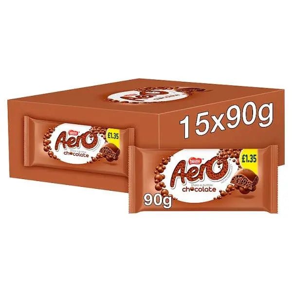Aero Milk Chocolate Sharing Bar 90g (Case of 15) - Honesty Sales