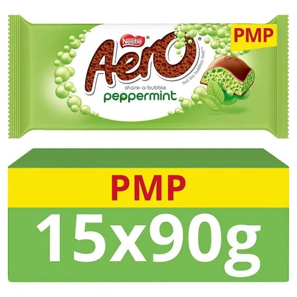Aero Peppermint Chocolate Sharing Bar 90g (Case of 15) - Honesty Sales