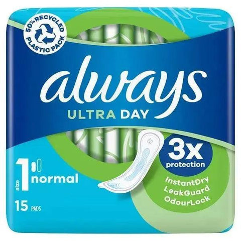 Always Ultra Sanitary Towels Normal (Size 1) Wings 13 Pads - Honesty Sales U.K