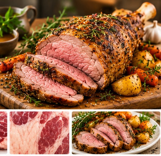 Roasted lamb serving suggestion