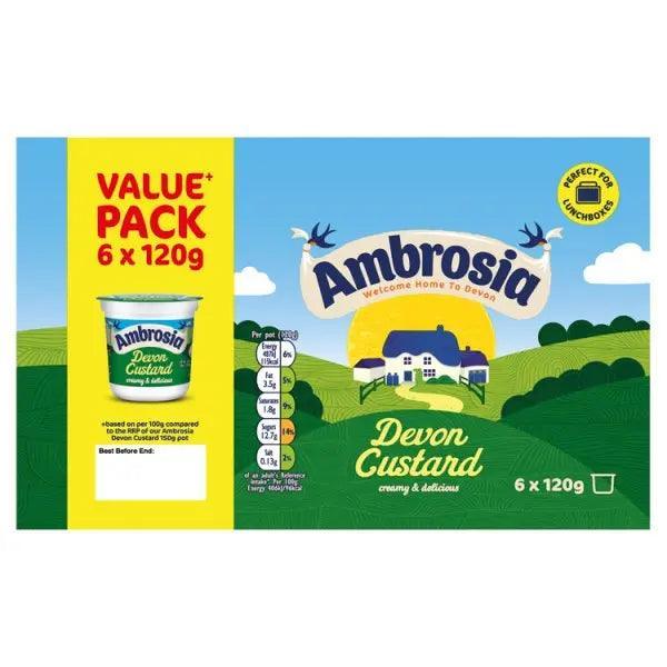 Ambrosia Ready To Eat Devon Custard Pots 6 x 120g - Honesty Sales