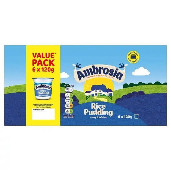 Ambrosia Ready To Eat Rice Pudding Pots 6 x 120g - Honesty Sales
