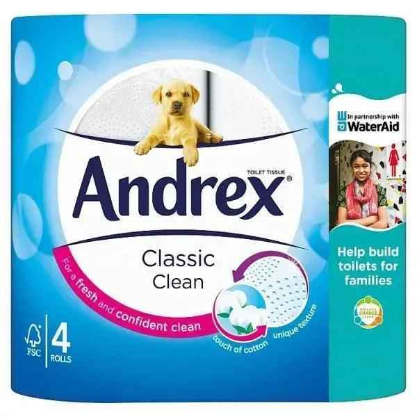 Andrex Classic Clean 4 Rolls (Case of 6) - Honesty Sales
