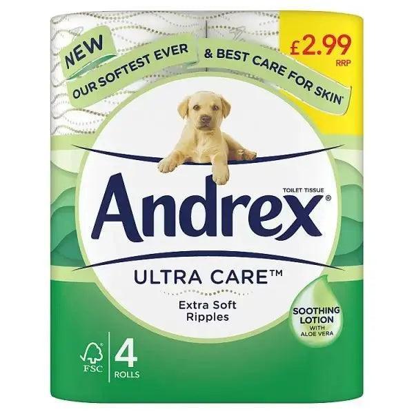 Andrex Toilet Tissue Ultra Care Extra Soft Ripples 4 Rolls (Case of 5) - Honesty Sales Image principale du produit