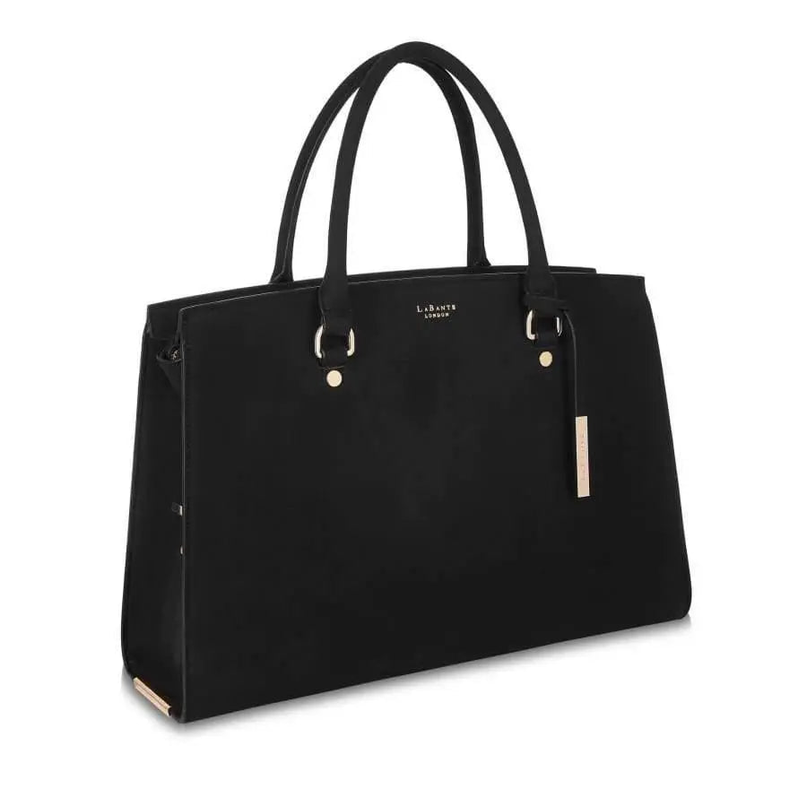 Aricia Black Vegan Laptop Bag - Honesty Sales