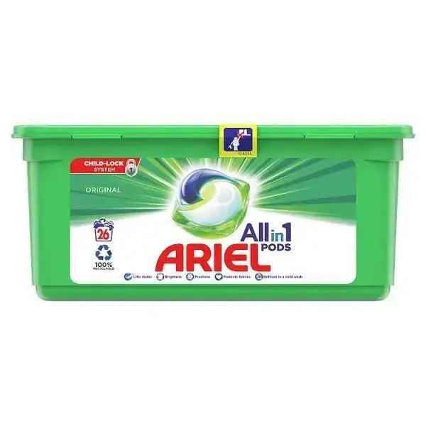 Ariel All-in-1 Pods Washing Liquid Capsules Original, 26 Washes (Case of 3) - Honesty Sales