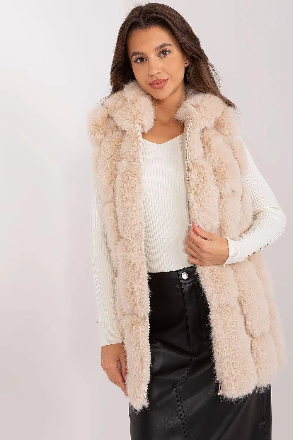 A.T fur polyester vest - Honesty Sales
