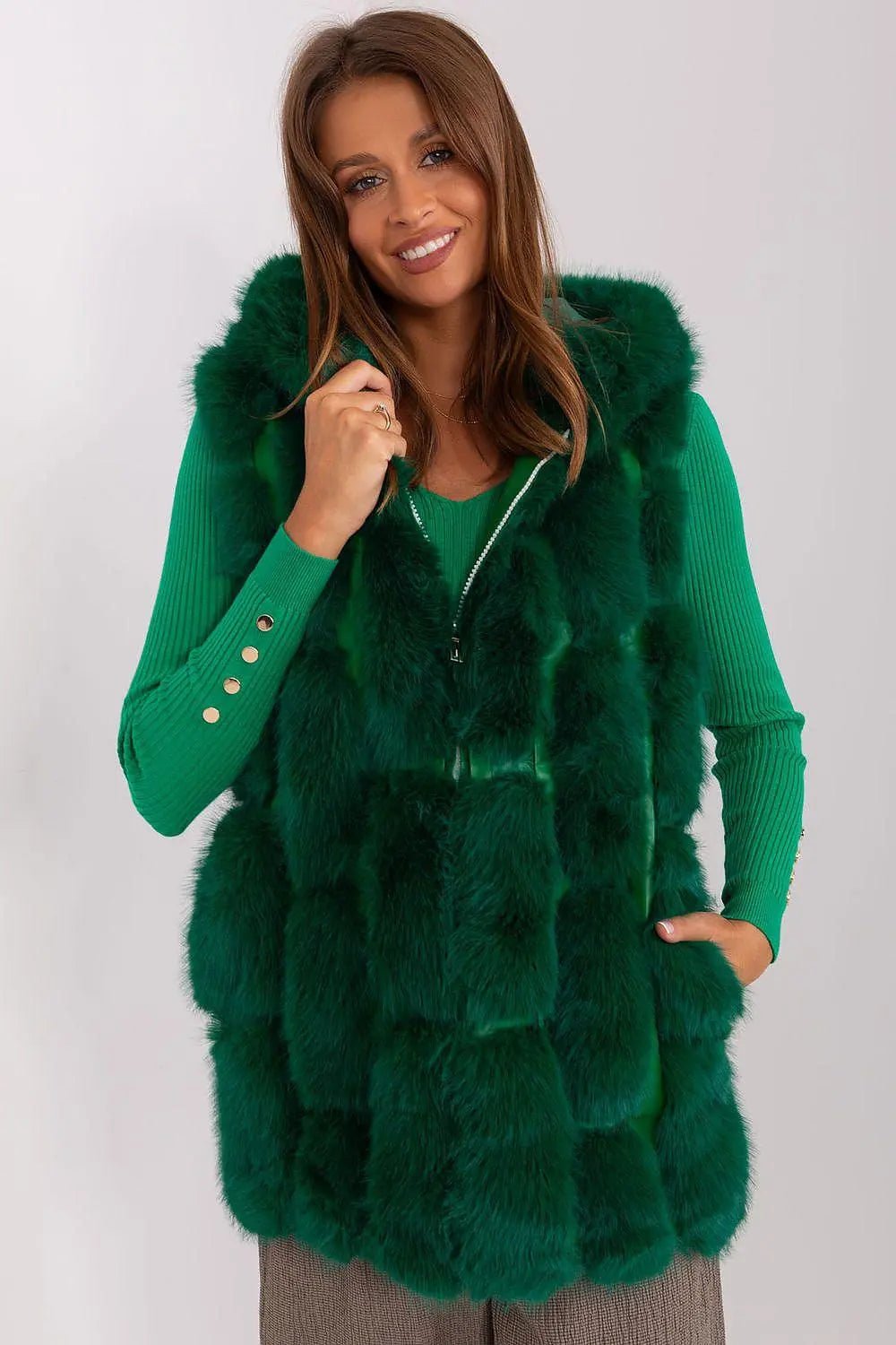 A.T fur polyester vest - Honesty Sales