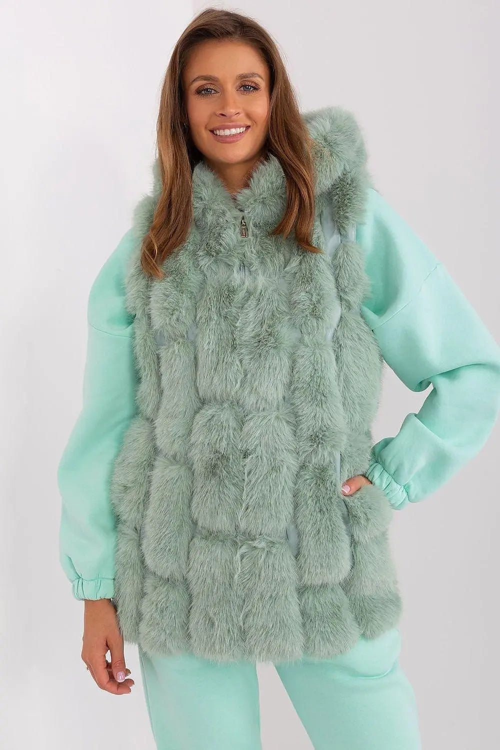 A.T fur polyester vest - Honesty Sales