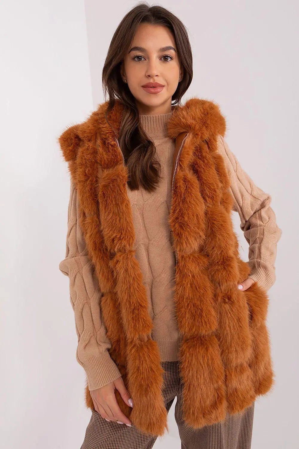 A.T fur polyester vest - Honesty Sales