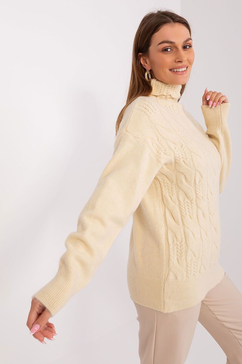AT high-quality acrylic turtleneck sweater - Honesty Sales
