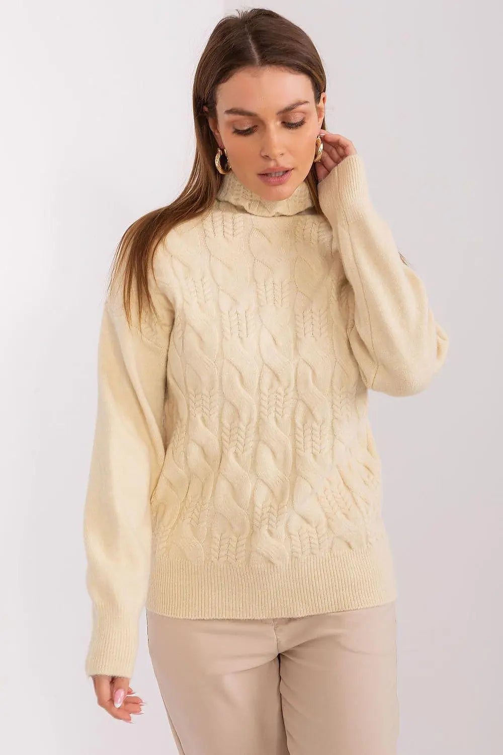 AT high-quality acrylic turtleneck sweater - Honesty Sales