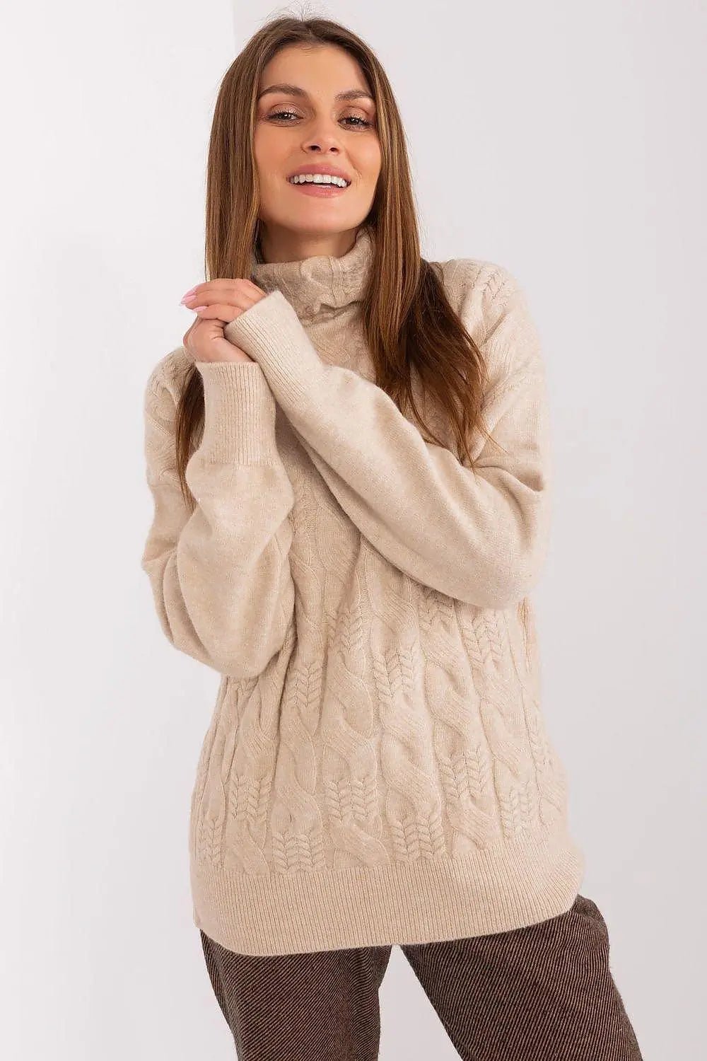 AT high-quality acrylic turtleneck sweater - Honesty Sales