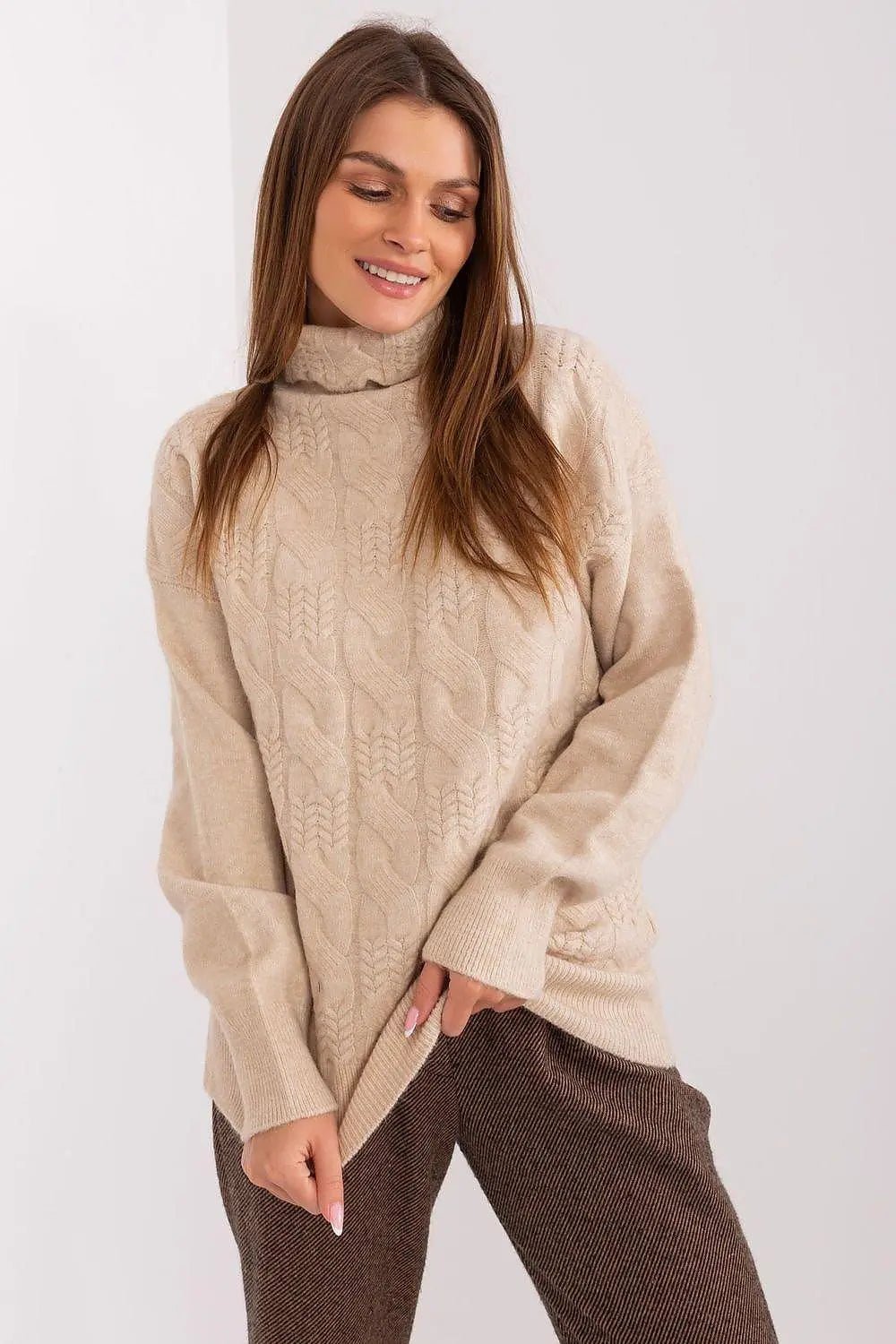 AT high-quality acrylic turtleneck sweater - Honesty Sales