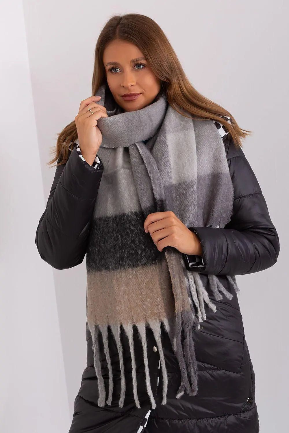 AT long colorful plaid scarf - Honesty Sales