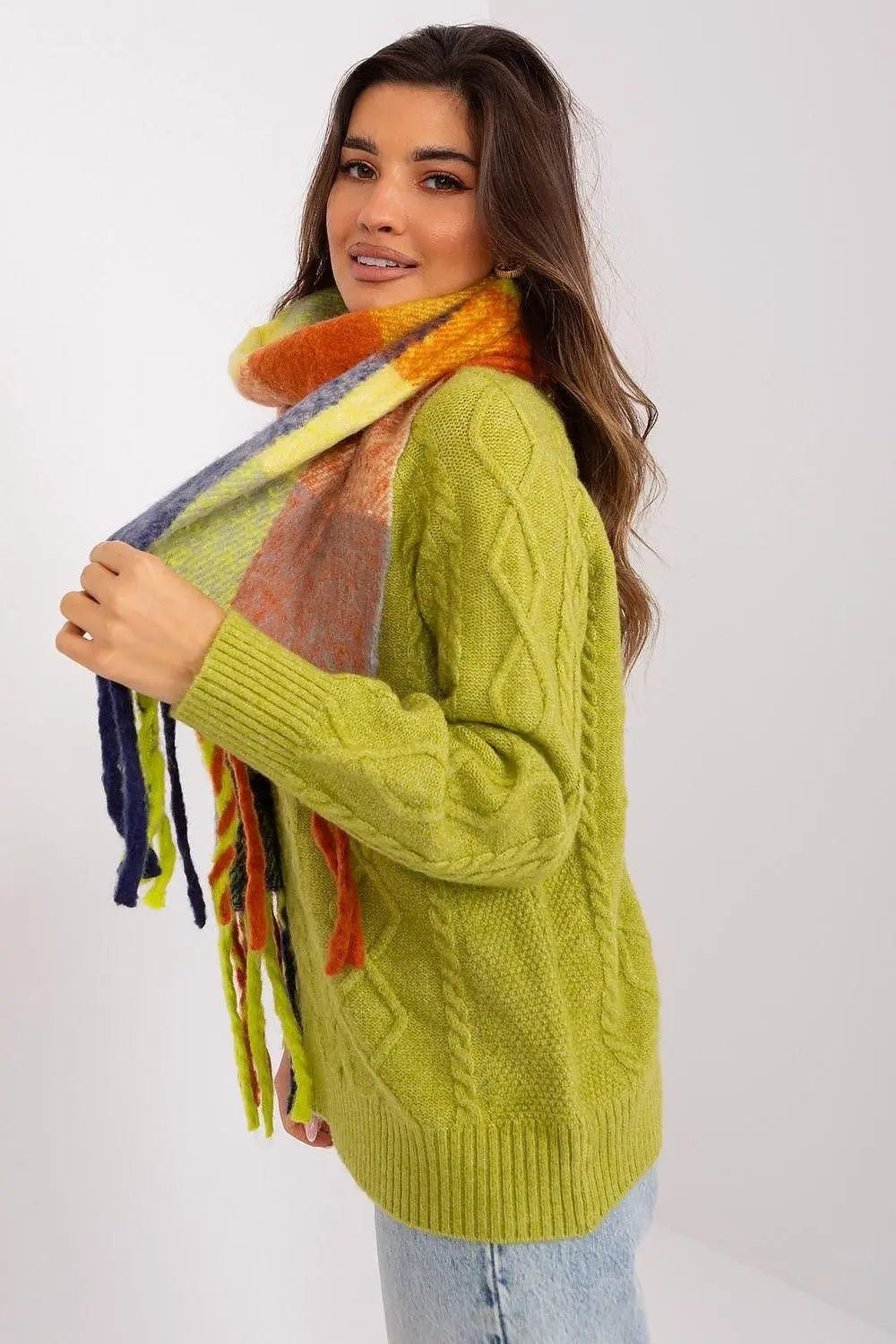 AT long colorful plaid scarf - Honesty Sales