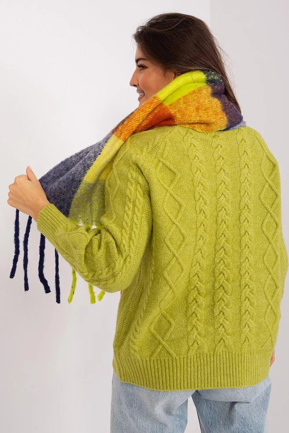 AT long colorful plaid scarf - Honesty Sales