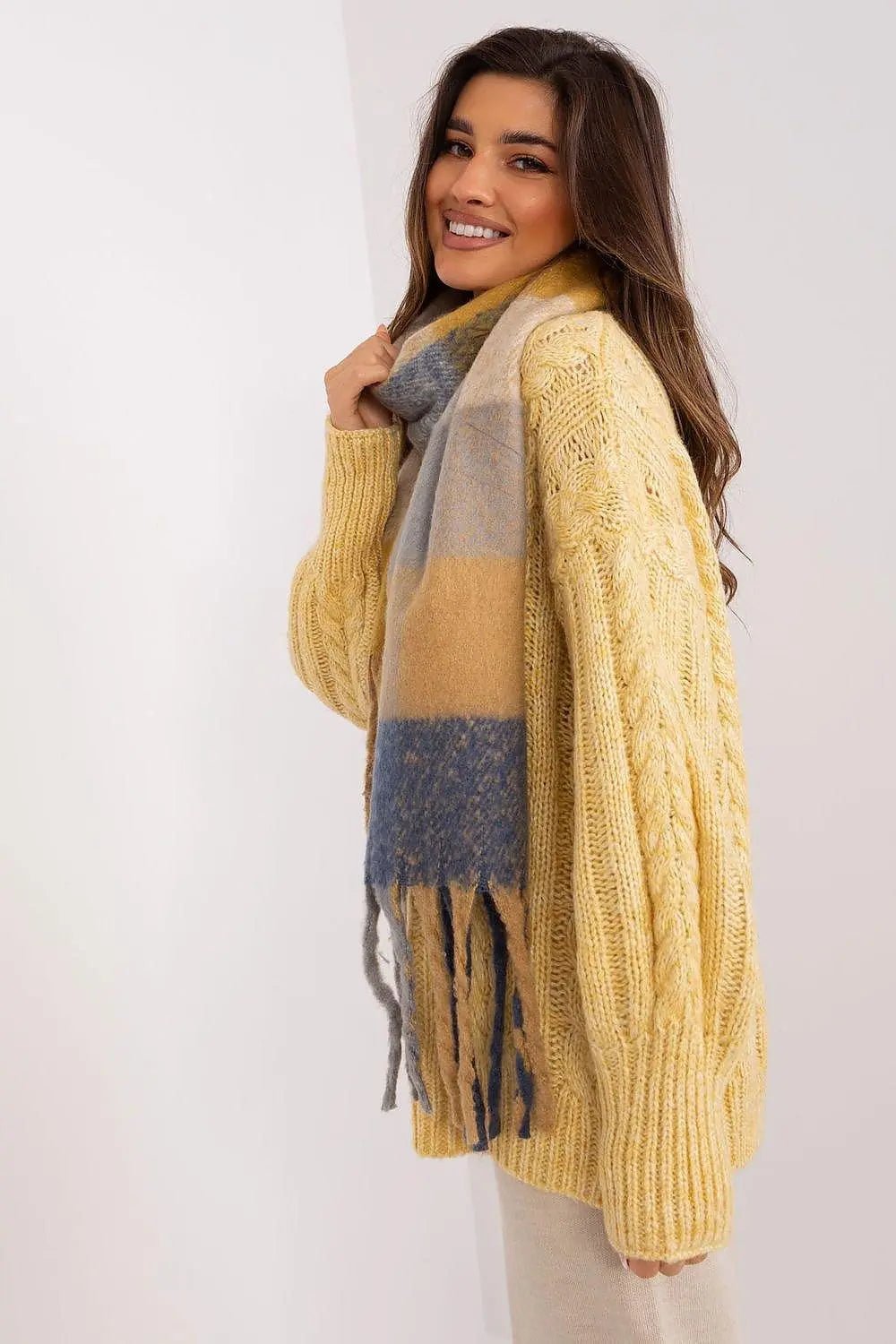 AT long colorful plaid scarf - Honesty Sales