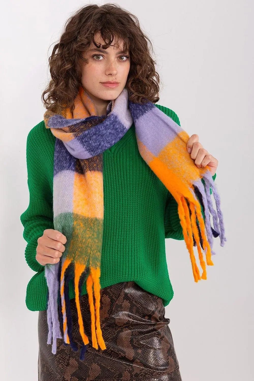 AT long colorful plaid scarf - Honesty Sales