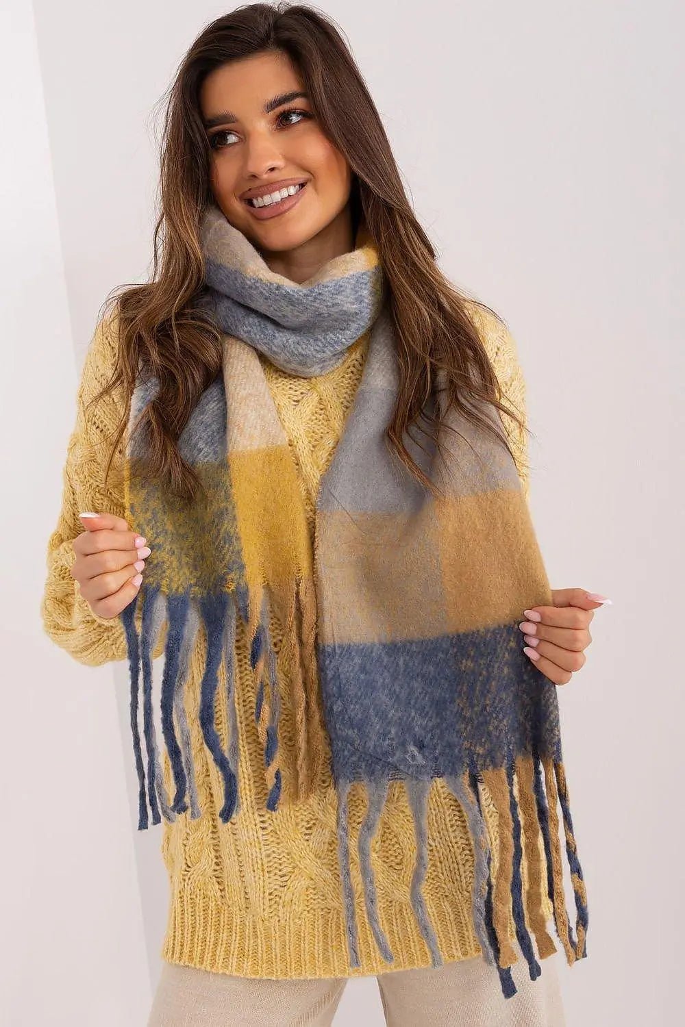 AT long colorful plaid scarf - Honesty Sales
