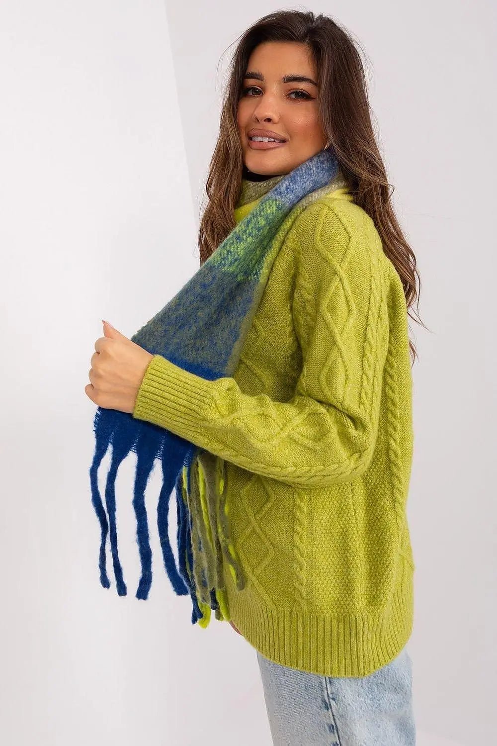 AT long colorful plaid scarf - Honesty Sales