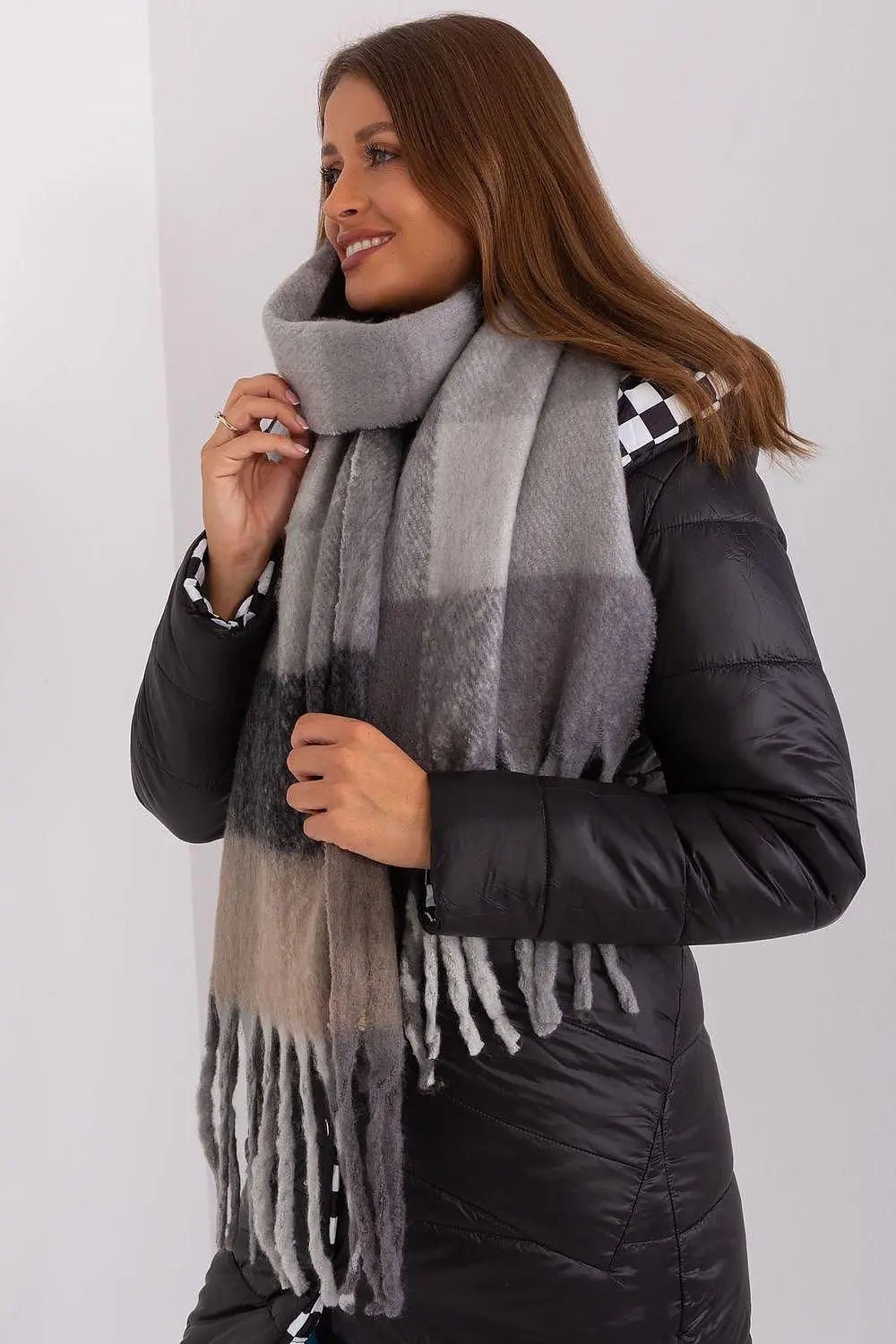 AT long colorful plaid scarf - Honesty Sales