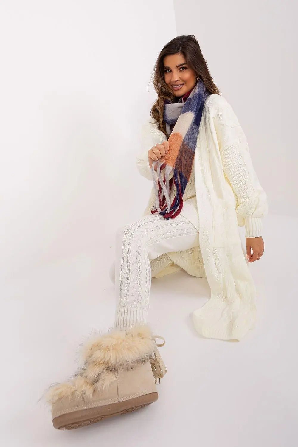 AT long colorful plaid scarf - Honesty Sales