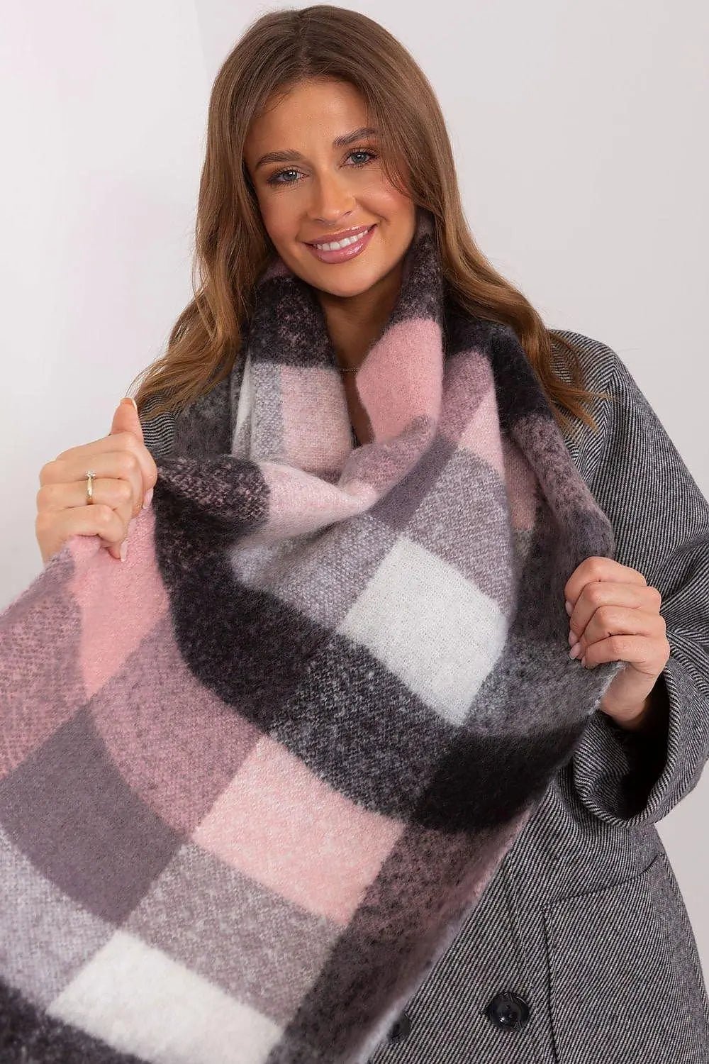 AT long colorful plaid Shawl - Honesty Sales