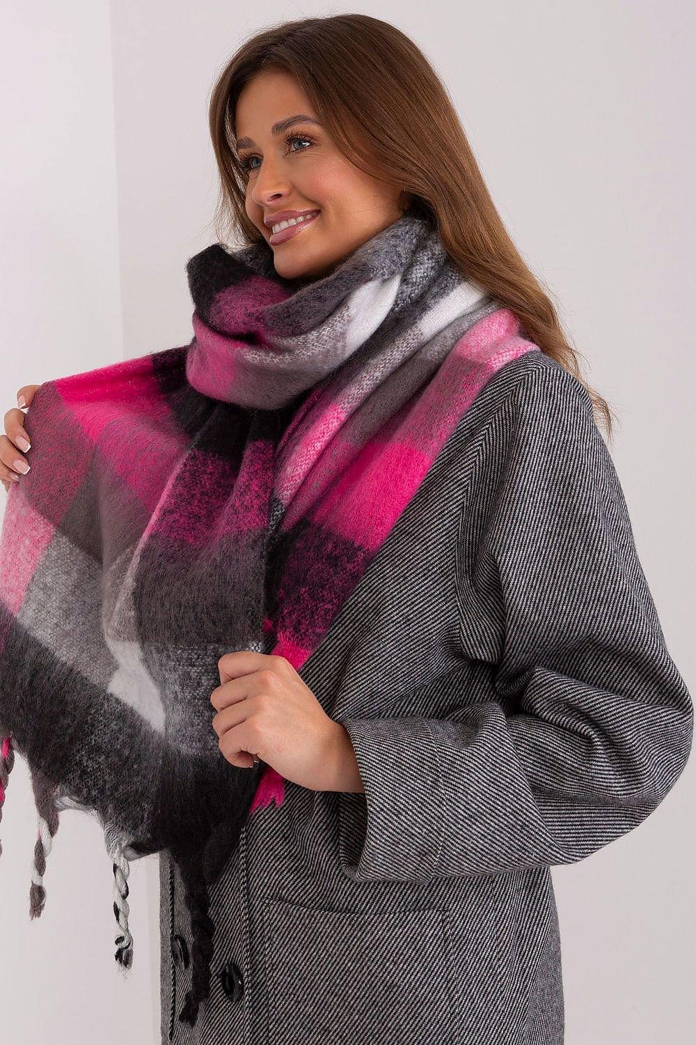 AT long colorful plaid Shawl - Honesty Sales