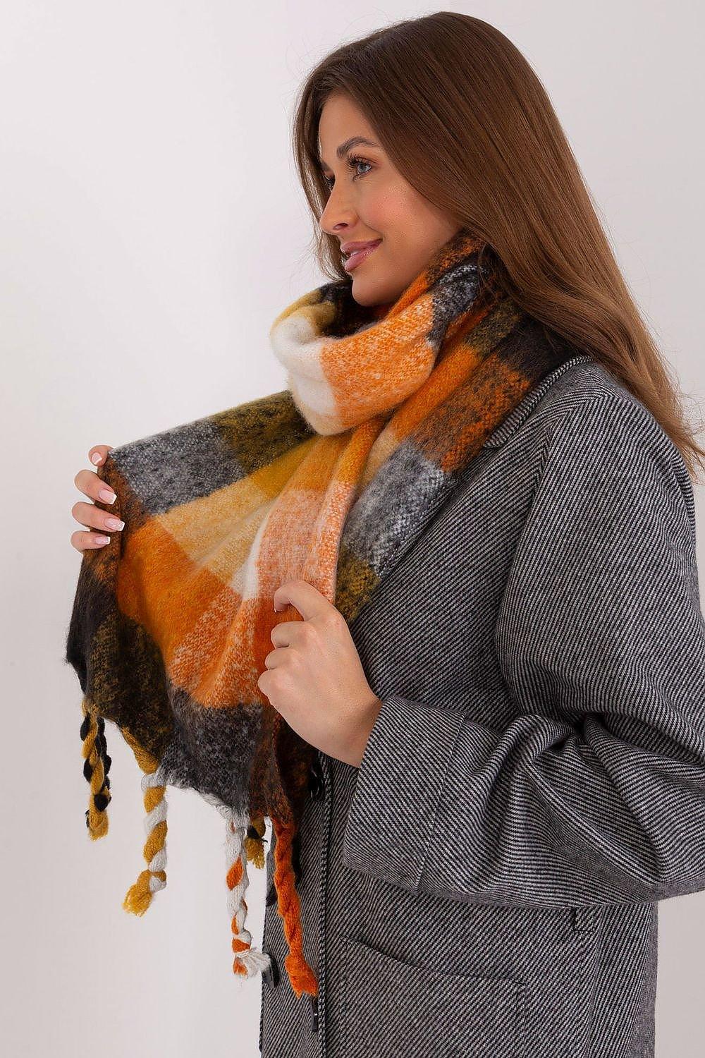 AT long colorful plaid Shawl - Honesty Sales