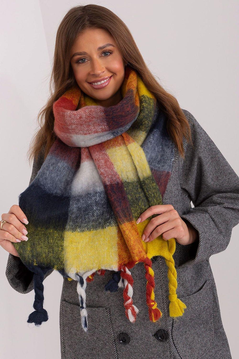 AT long colorful plaid Shawl - Honesty Sales
