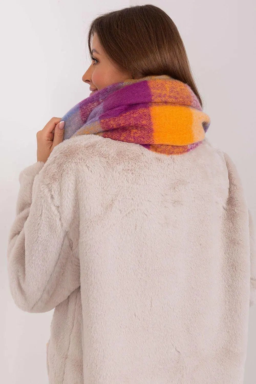 AT long colorful plaid Shawl - Honesty Sales