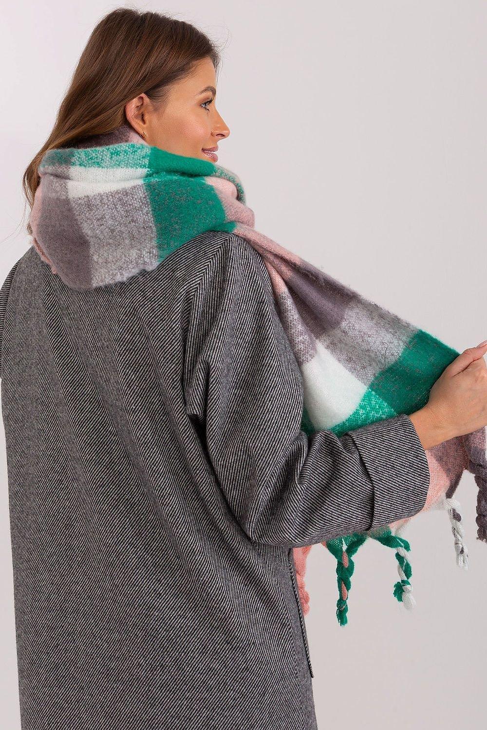 AT long colorful plaid Shawl - Honesty Sales