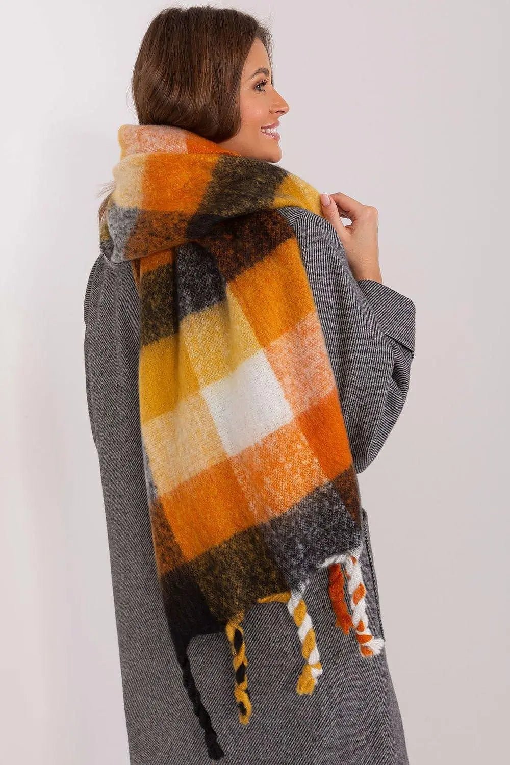 AT long colorful plaid Shawl - Honesty Sales