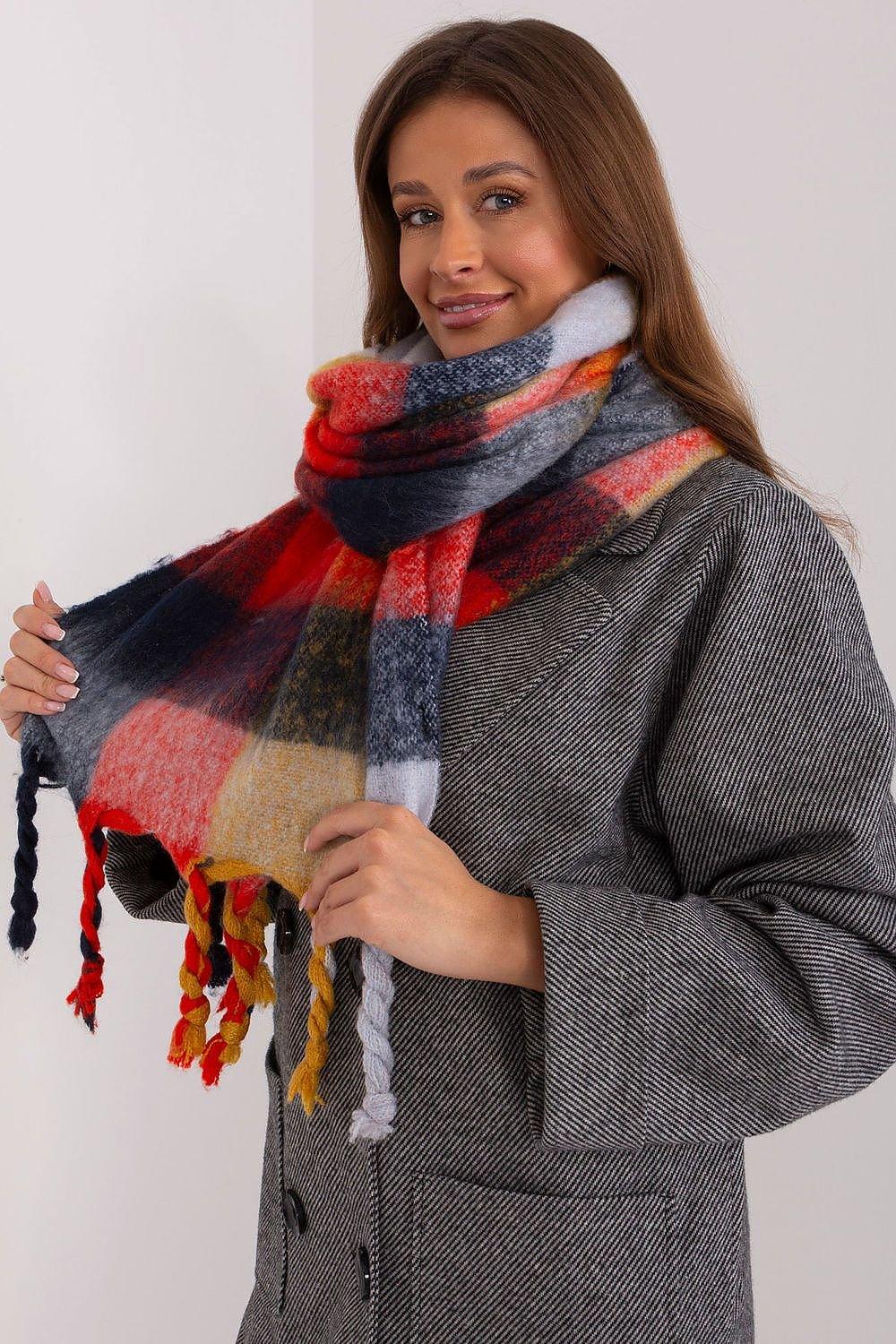 AT long colorful plaid Shawl - Honesty Sales