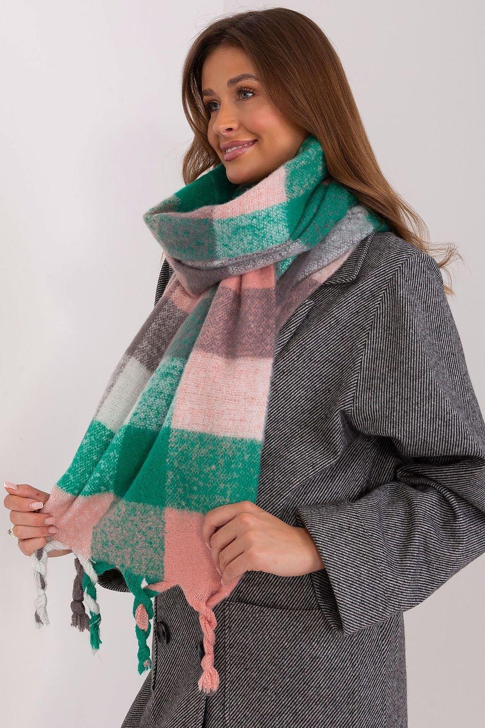 AT long colorful plaid Shawl - Honesty Sales