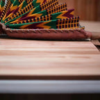 Authentic Leather Kente Fan - Honesty Sales