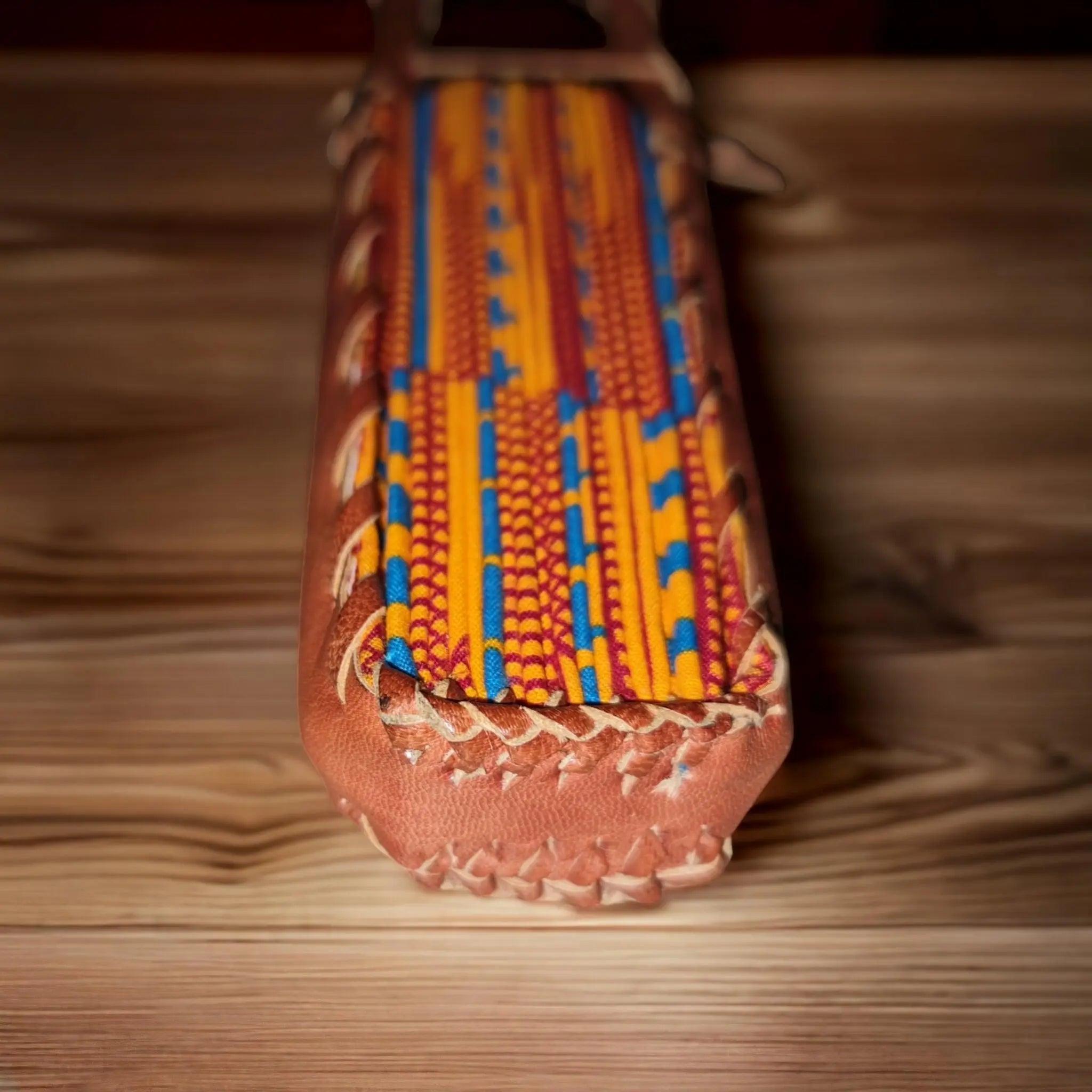 Authentic Leather Kente Fan - Honesty Sales