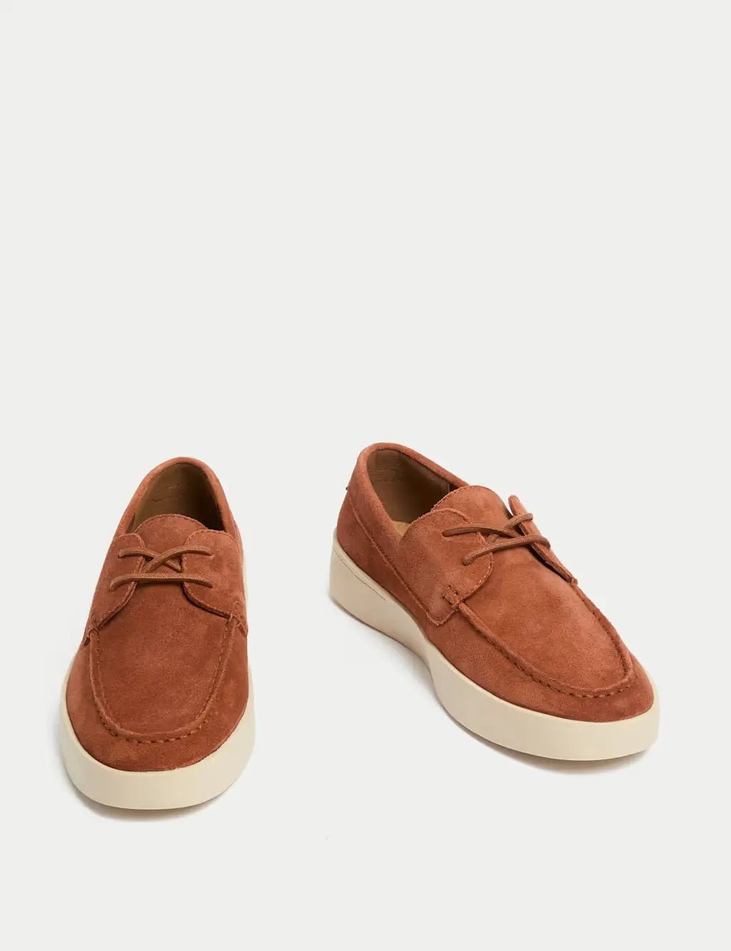 Autograph Suede White Sole Lace Up Loafers - Honesty Sales
