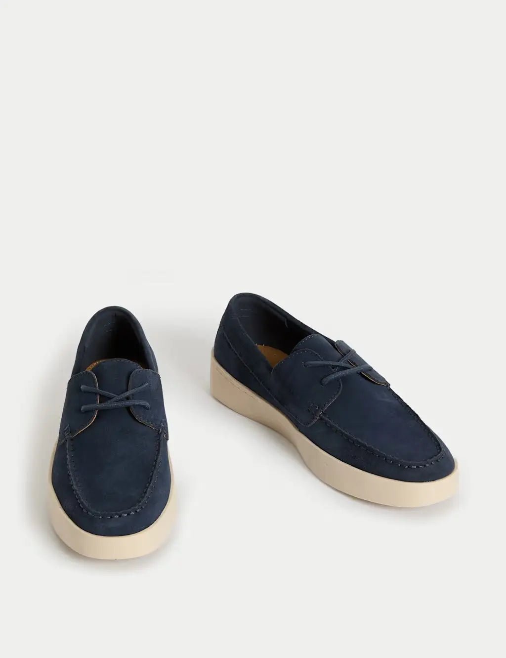Autograph Suede White Sole Lace Up Loafers - Honesty Sales