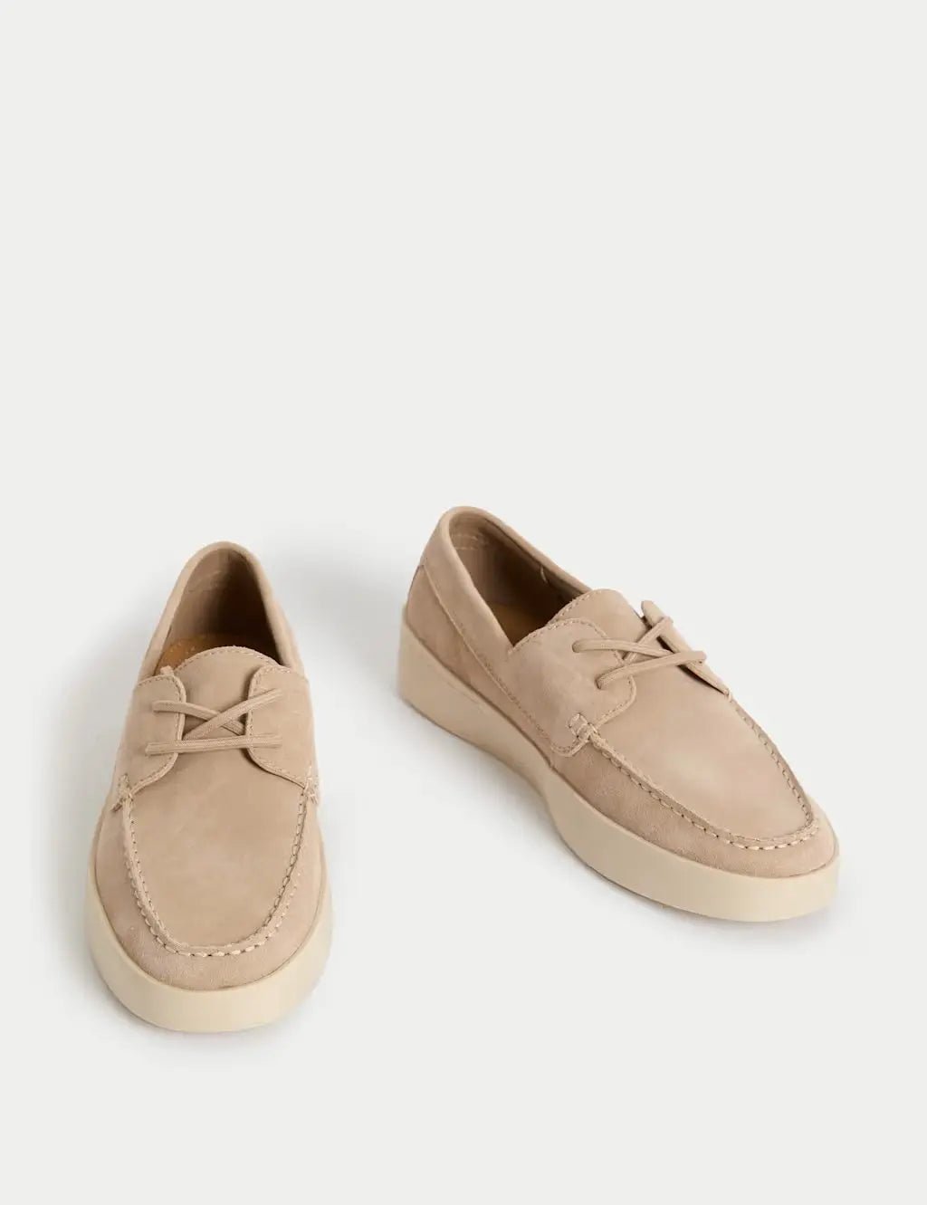 Autograph Suede White Sole Lace Up Loafers - Honesty Sales