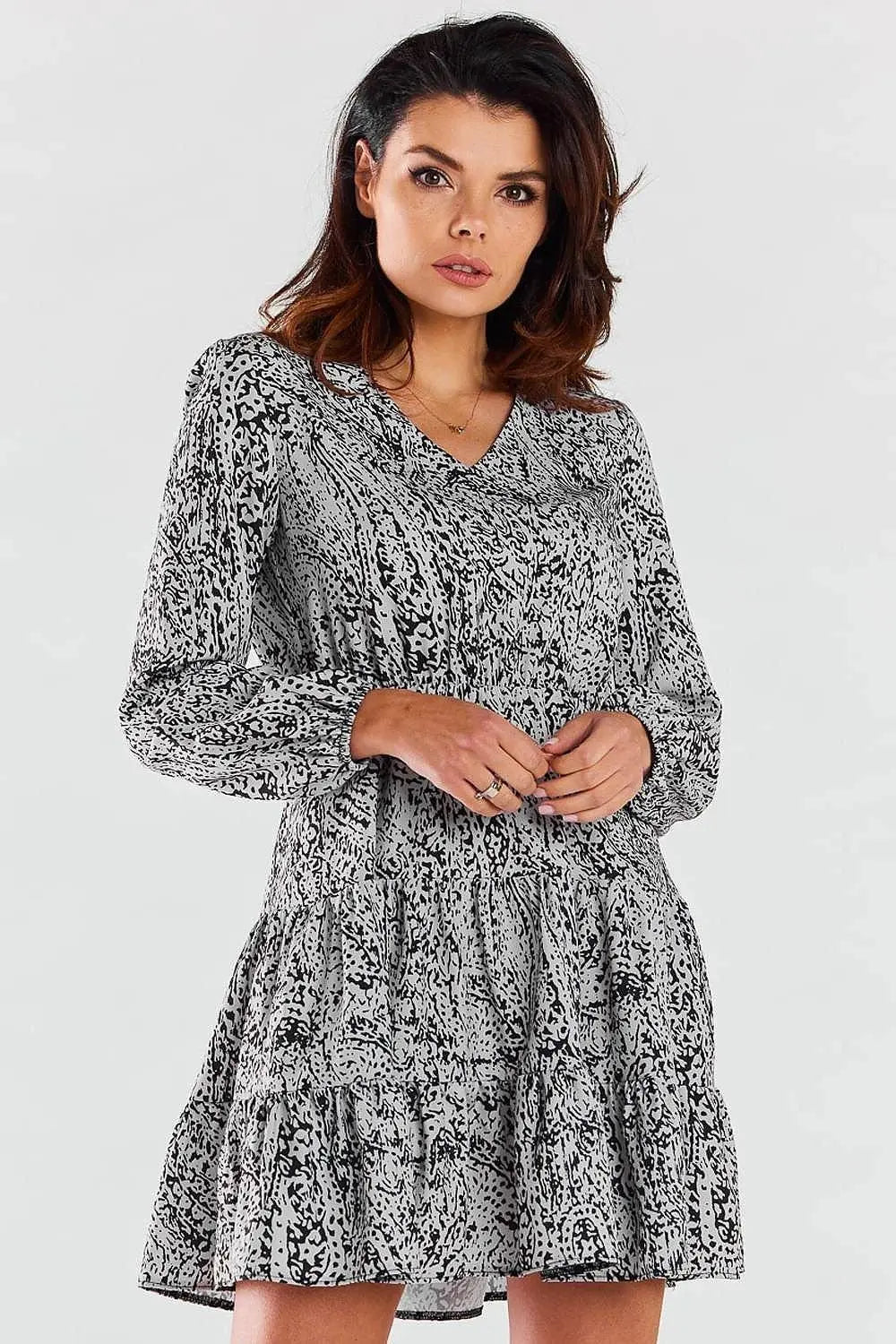 awama A470 mini dress with long sleeves - Honesty Sales