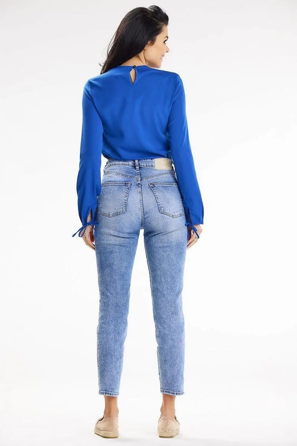 awama casual blouse with long sleeves tied at the bottom - Honesty Sales