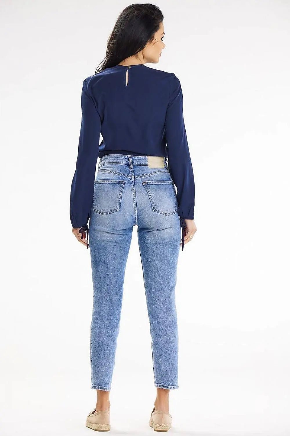 awama casual blouse with long sleeves tied at the bottom - Honesty Sales